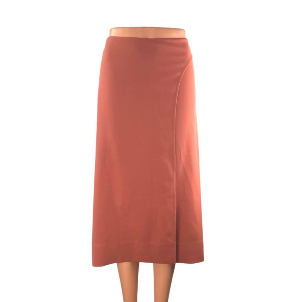 Arket Women's Coral High Waist Front Slit Career Zip Straight Midi Skirt Size 4